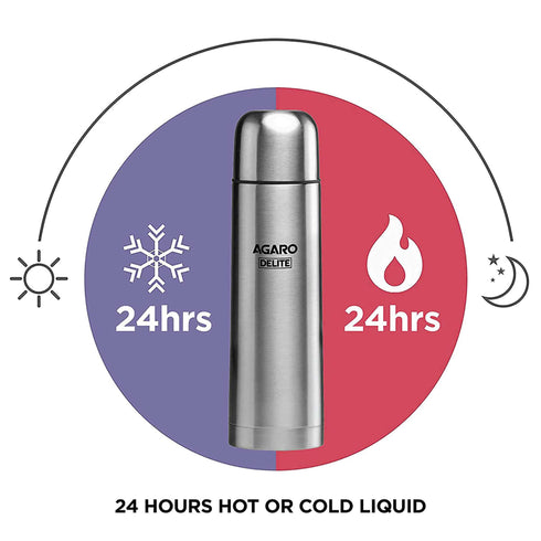 Delight Stainless Steel Flask, 500ml, Grey